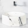 Carrara White Octagonal Marble Sink - with a free marble soap dispenser