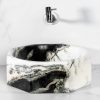 Exotic White Octagonal Marble Sink - with a free marble soap dispenser