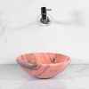 Small Round Sink - Rose Bahia - with a free marble soap dispenser